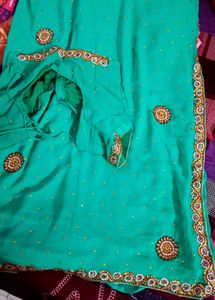 Green Embellished Saree