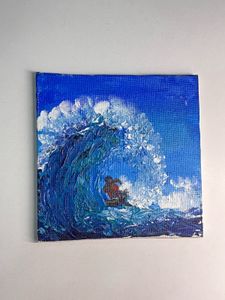 surfing texture painting with easel
