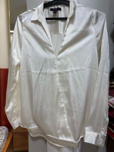 White Satin Top