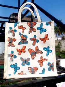 Butterfly Print Tote Bag