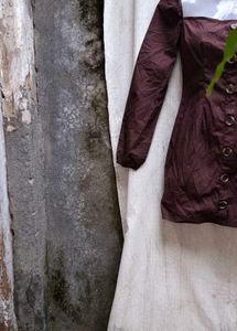38318. Brown Button-Down Dress