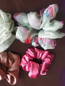 Organza &amp; Silk Scrunchie Set