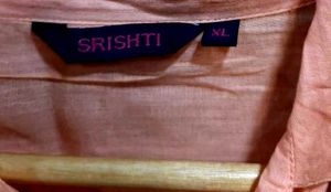 brand new srishti XL Peach Embroidered Kurta