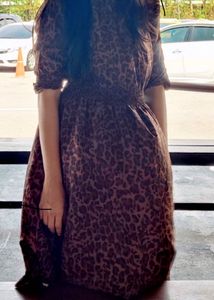 Leopard Print Midi Dress