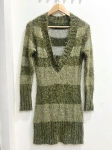 Striped Knit Sweater Dress