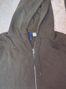 H&amp;M Olive Green Zip-Up Hoodie