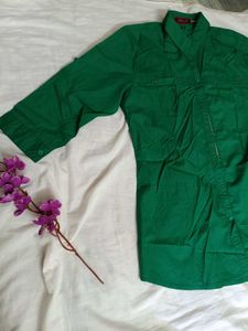 womens shirt Green Tunic Top