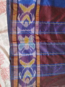 Ikat Blue Pattu Saree
