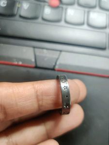 92.5 Silver Ring With Carvings In Black Polish