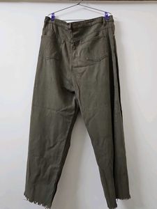 Westside Nuon- Olive Coloured Wide Leg Jeans