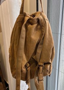 Suede Drawstring Backpack