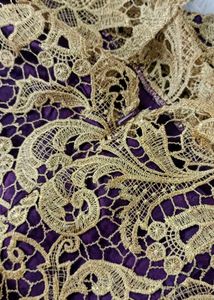 Gold Lace Overlay Dress