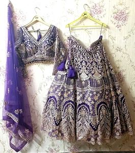 Elegant Purple Bridal Lehenga Choli