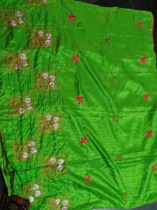 Green Embroidered Saree