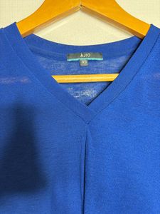 Blue Tie-Front Top