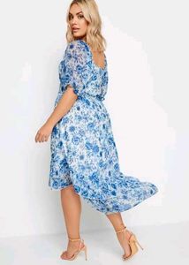 Yours limited collection Blue Floral Midi Dress