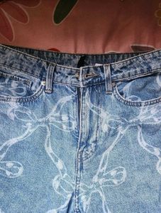 Printed Wide Leg Jeans