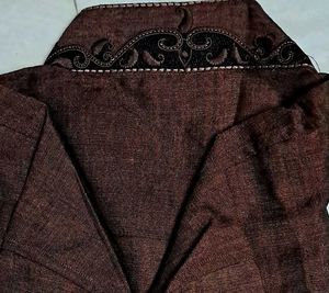Pure Cotton Silk Embroidery Work Panjabi