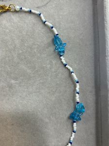 Cute Seed Bead Stone Blue Necklace