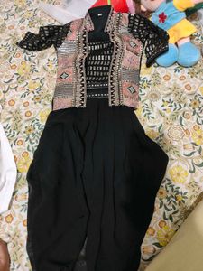 Heavy Work Dhoti Pant Set With Jacket