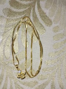 Gold Tone Angel Pendant Necklace