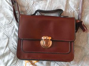 Brown PU Leather Crossbody Bag