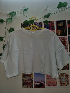 H&M White Crop T-Shirt