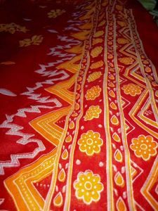 Women's red cotton brand new saree