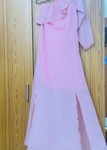 Sassafras Baby Pink One Shoulder Dress