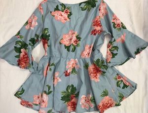 Blue Peplum Top 💕