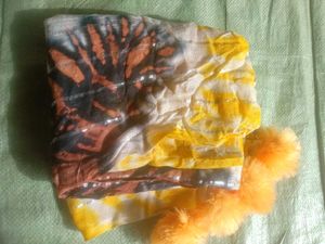 Yellow Scarf with Pom Po