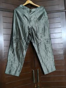 Green Printed Chanderi Silk Embroidered Kurta Set