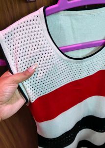 Striped Sleeveless Knit Top