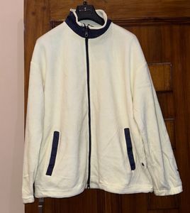 Cream Fleece Zip-Up Jacket