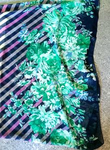 FLORAL DEEP BLUE &amp; SEA GREEN COMBINED DRESS