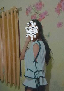 White Top- with Tie Sleeves