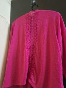 Pink Open Front Cardigan