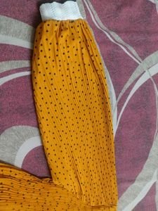 Black Dotted Mustard Colored Top