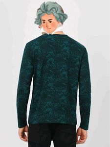 Green Printed Full Hand T-Shirt