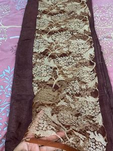 Dark Brown Half Pattern Saree