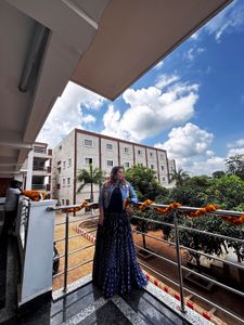 Blue Floral Ethnic Skirt