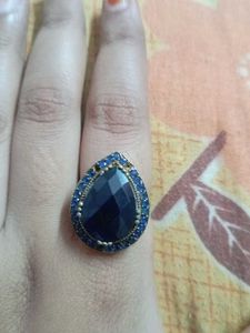 Blue Teardrop Statement Ad Ring