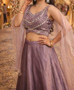Lavender Sequin Lehenga Choli Set