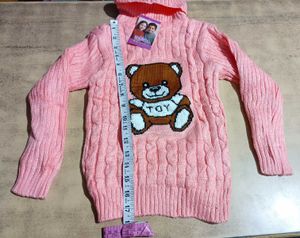 Cute Pink Teddy Bear Sweater