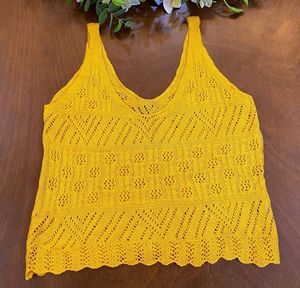 Yellow Knit Tank Top