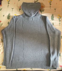 ROADSTER Men Grey Self-Design Hooded sweater