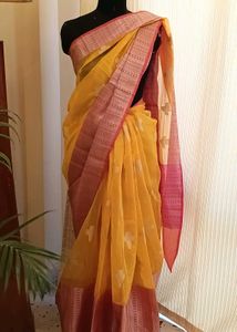 Elegant Yellow Cotton Saree