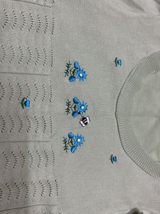 Cute Green Embroidered Top