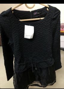 Black Leopard Top For Womens/Size-L