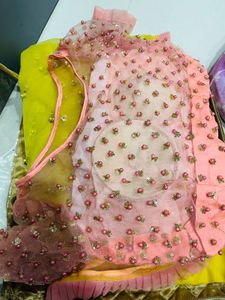 Embellished Pink Saree With Designer Blouse